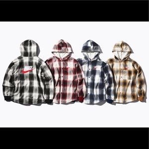 supreme x nike plaid hooded sweatshirt